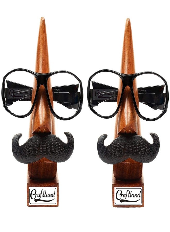 Craftland Combo of Spectacle Holder Stand with Black Moustache - 2pcs - Image 1